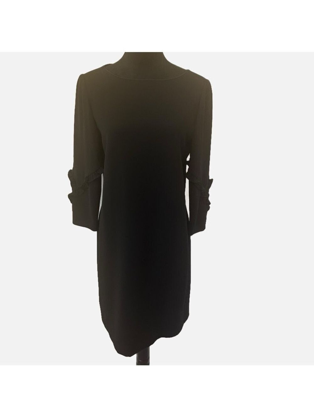 Lafayette 148 New York Women’s black midi with ruffled arm.